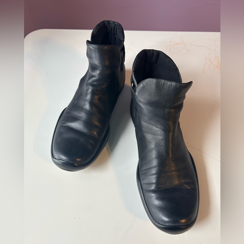 Prada Sport black leather bootie w/ ankle strap, y2k, EU 37, US 6.5-7